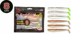 Quantum 8cm Q-Paddler Power Packs Clear Water Mix 3x Salt &amp; Pepper UV-tail + 3x Sand Goby Krill