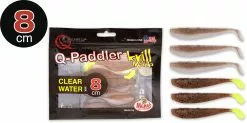 Quantum 8cm Q-Paddler Power Packs Clear Water Mix 3x Wakasagi + 3x Brown Shiner Krill