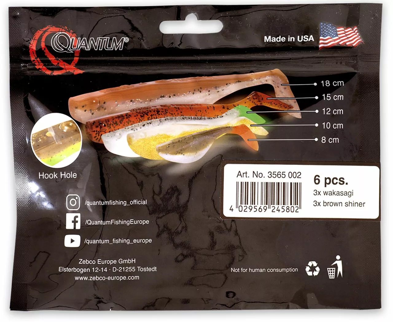 Quantum 8cm Q-Paddler Power Packs Clear Water Mix 3x Wakasagi + 3x Brown Shiner Krill - Afbeelding 2