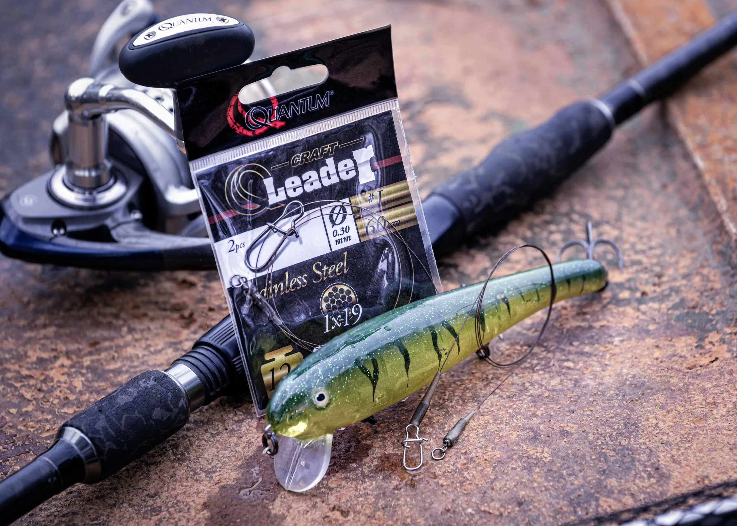 Quantum Q-Leader Stainless Steel L: 60cm 12,00kg / 26lbs Camo Steel - Afbeelding 3