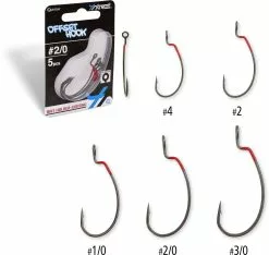 Quantum #1/0 4street Offset Hook Dg Black Red Medium