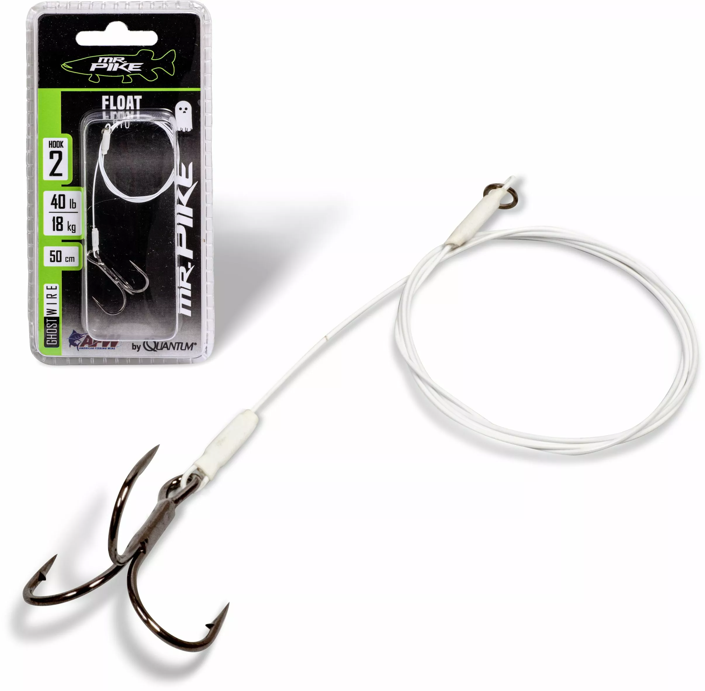 Zebco MR Pike Quantum #2 Mr. Pike Ghost Traces Float Rig Wit Haak: 1 Onderlijnl.: 50cm